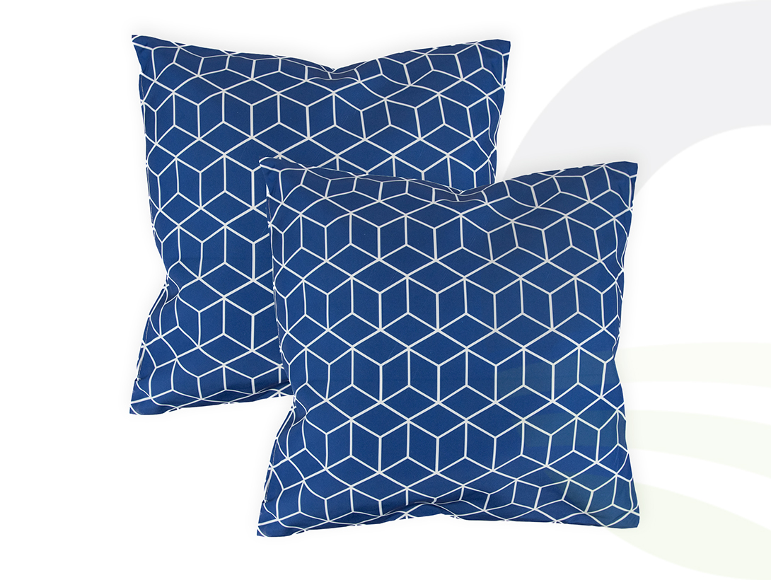 Outdoor Pair Cube Blue Scatter Cushions