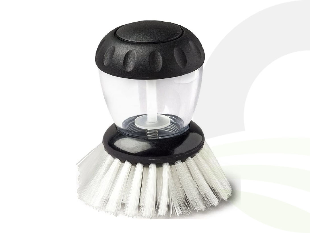 Dish Brush With Dispenser BLACK (Colour: Black)