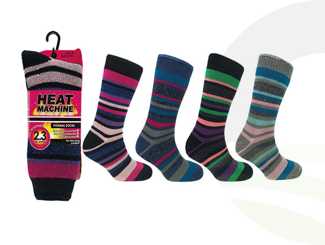 Ladies Thermal Insulated Striped Socks